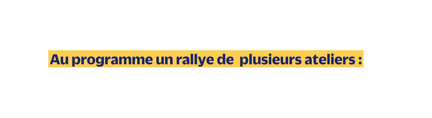 Au programme un rallye de plusieurs ateliers